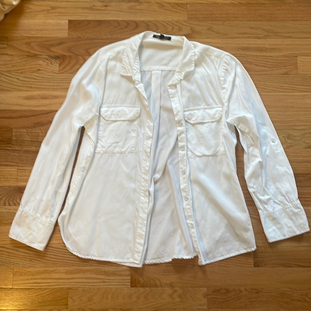 Velvet heart plain white button up